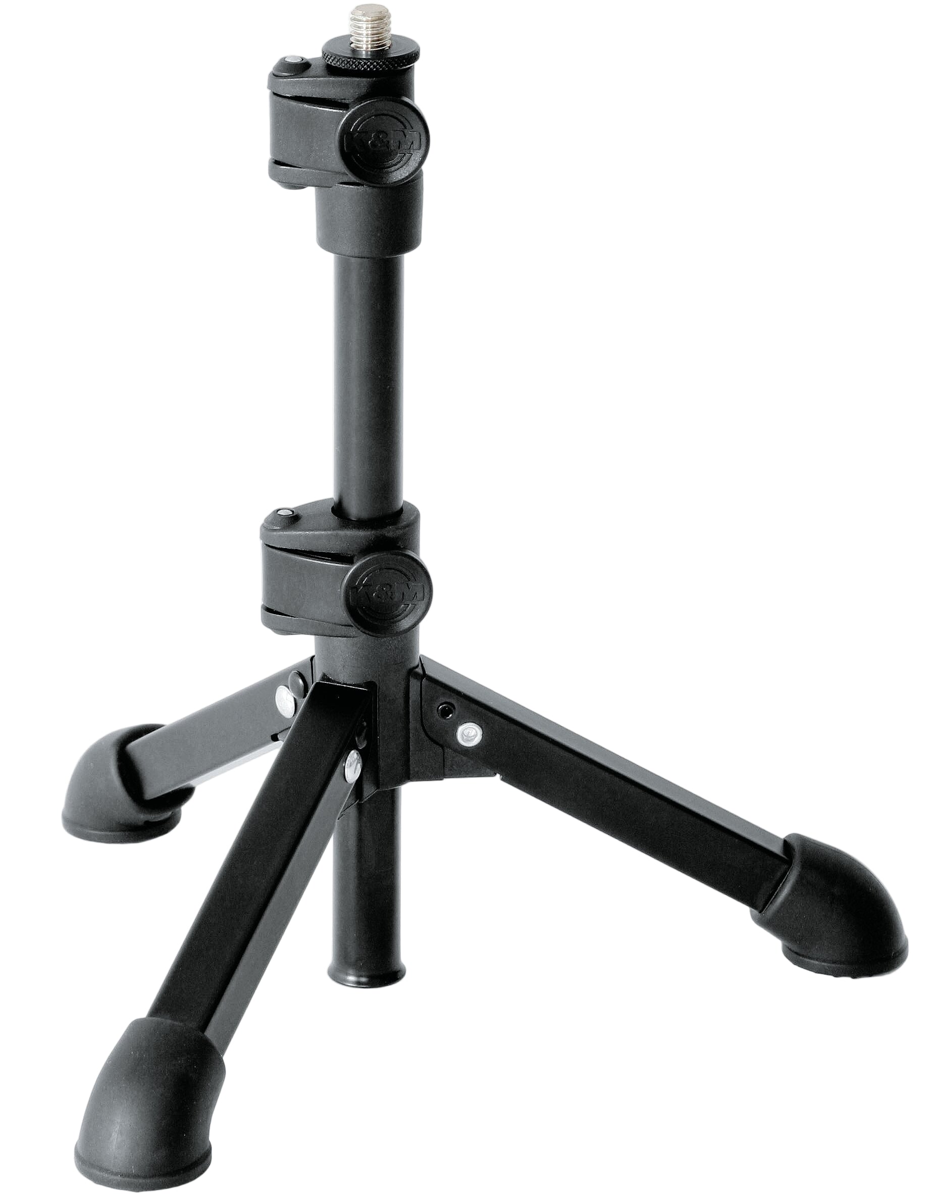 K&M 23150-3 desktop microphone stand with adjustable arm and stable base for professional audio setups.
