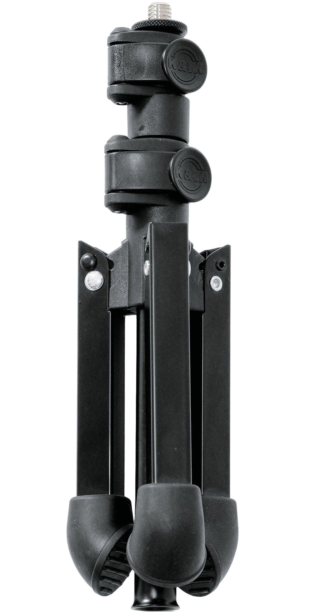 K&M 23150-3 desktop microphone stand with adjustable arm and sturdy base, designed for professional audio setups.