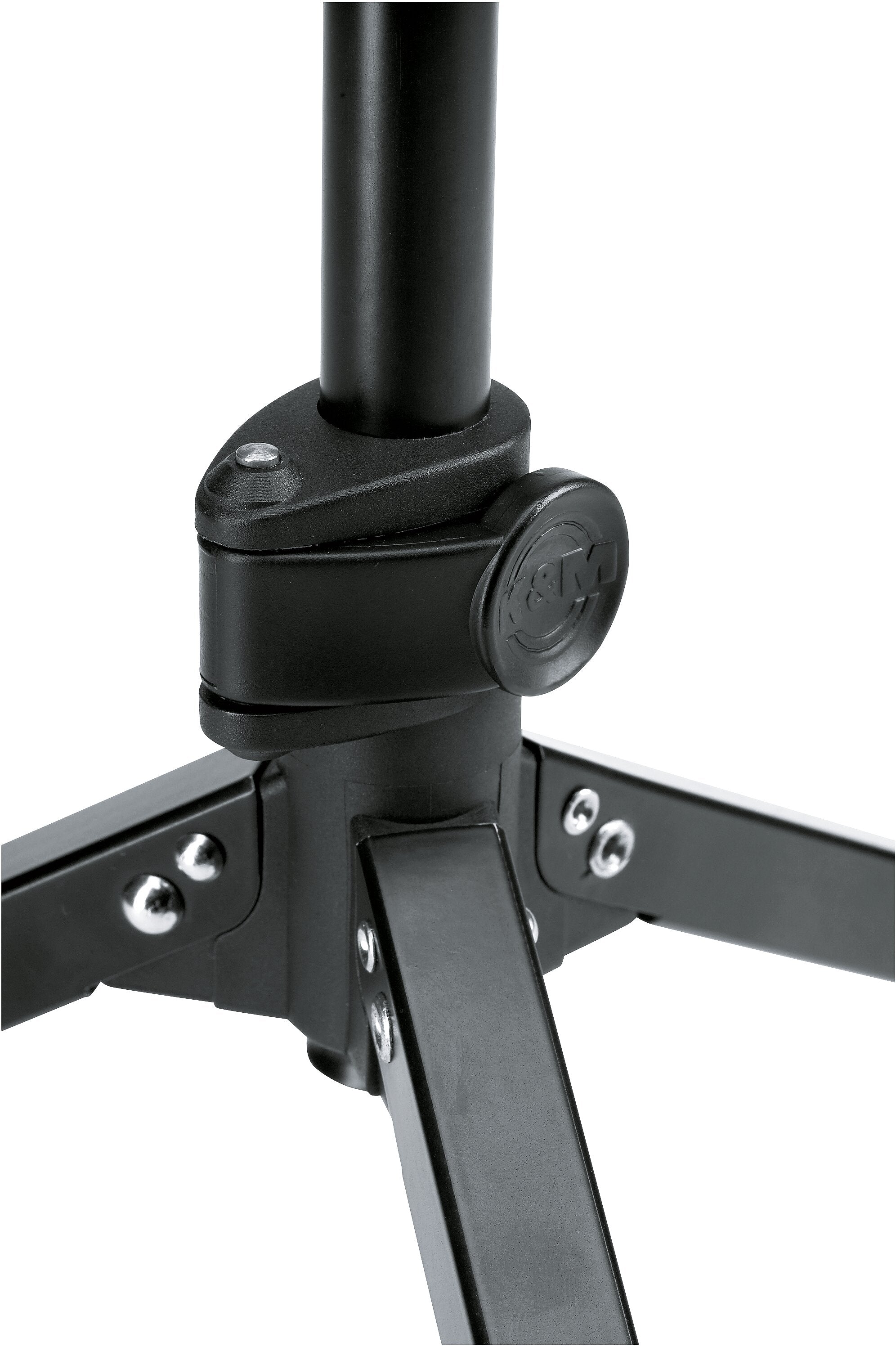 K&M 23150-3 desktop microphone stand with adjustable arm and sturdy base for professional audio setup.