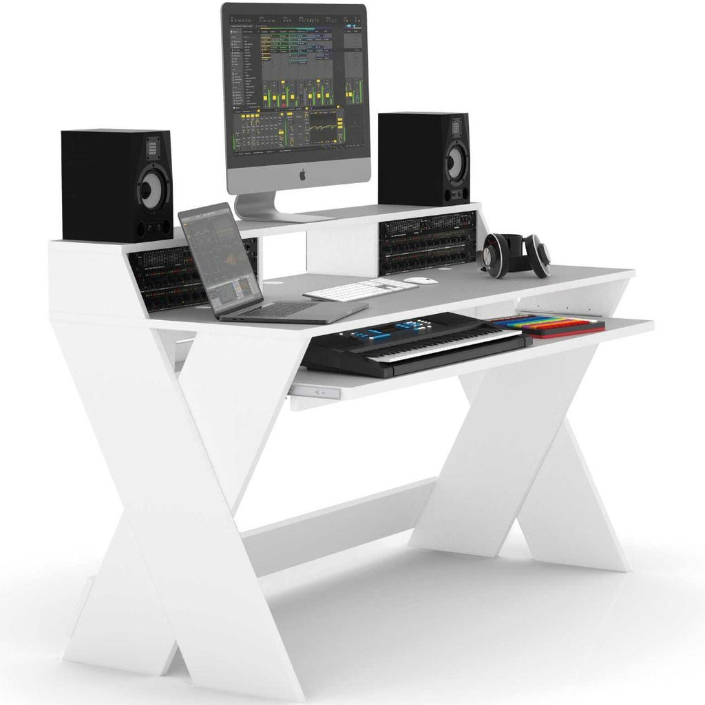 Studio furniture Glorious Sound Desk Pro by Glorious, showing sleek design and spacious workspace for music production.