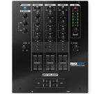 Reloop RMX-30 BT DJ mixer with multiple controls, knobs, and input ports for professional audio mixing.