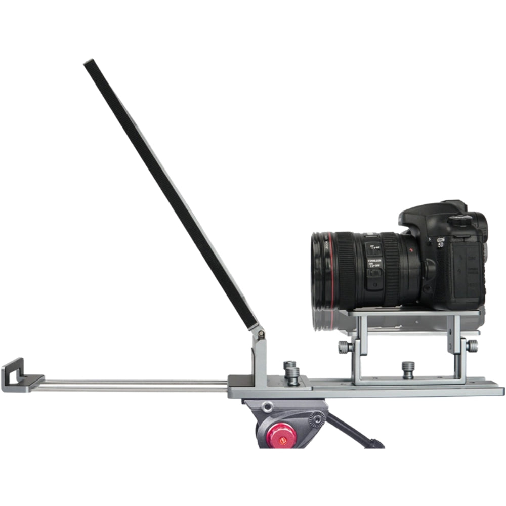 Feelworld TP16 teleprompter with adjustable glass and camera mount for professional video recording and broadcasting.