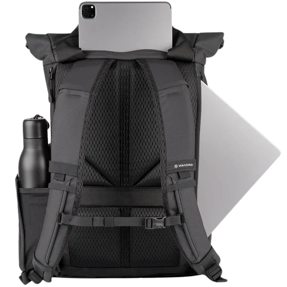 Wandrd Prvke EDC 18L video equipment bag with compact design, black color, and adjustable shoulder strap for versatile carrying