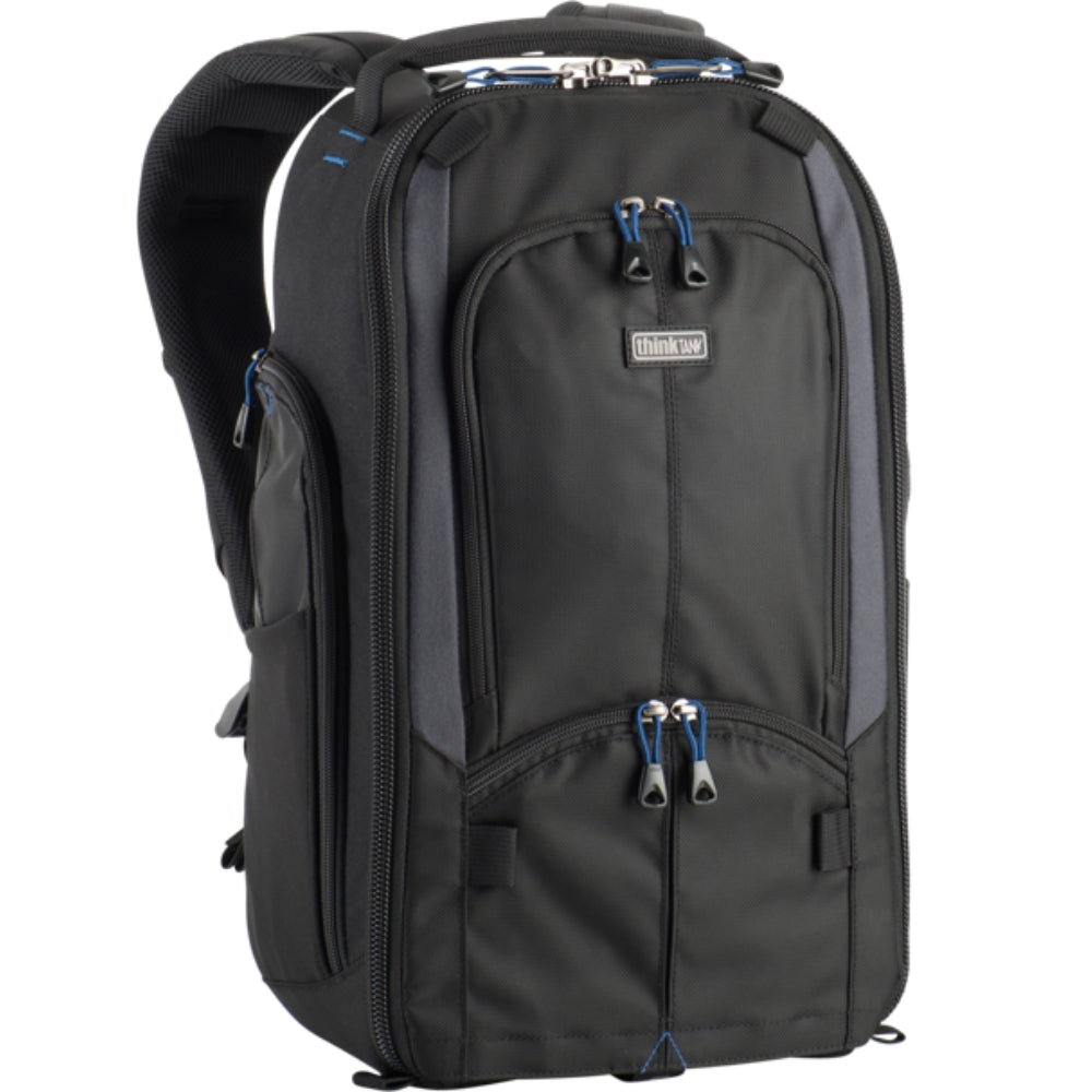 Think Tank StreetWalker V2.0 video equipment bag with multiple compartments and padded straps for carrying camera gear.