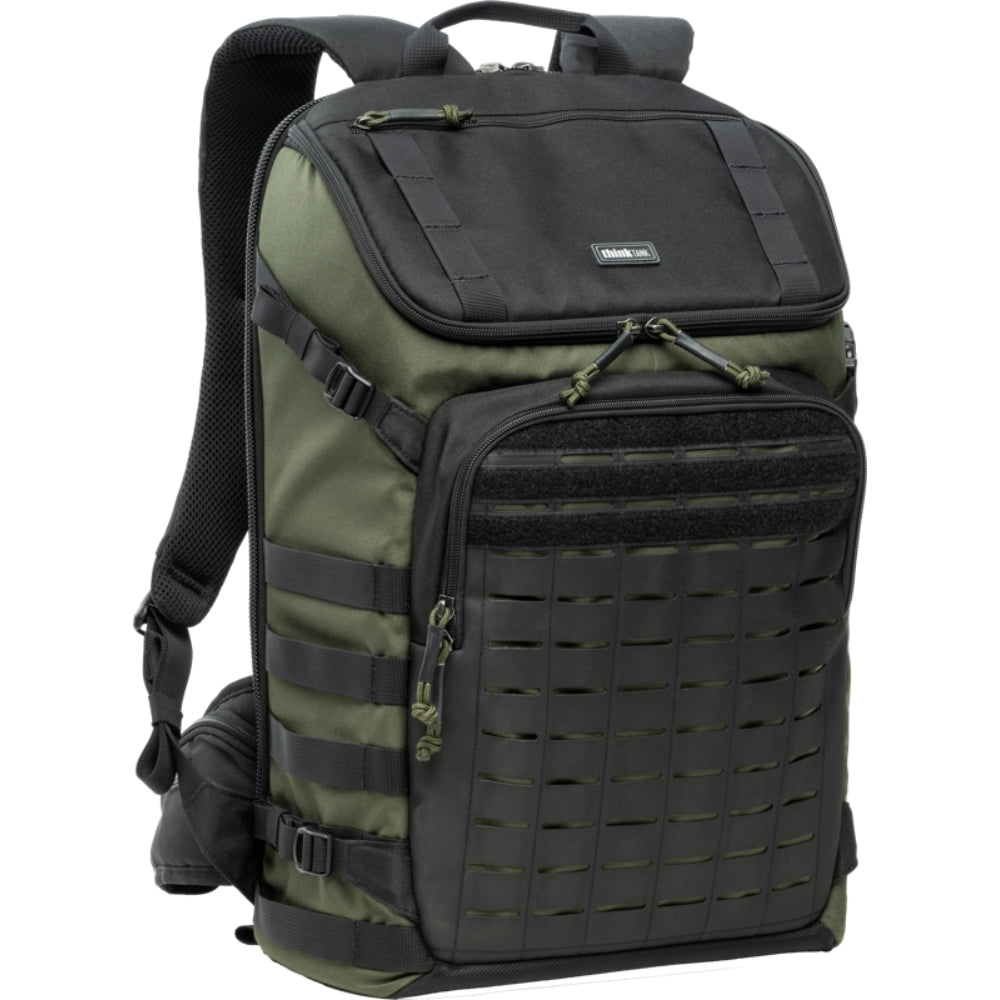 Think Tank DarkLight video equipment bag with padded compartments and sturdy zippers for professional camera gear storage.