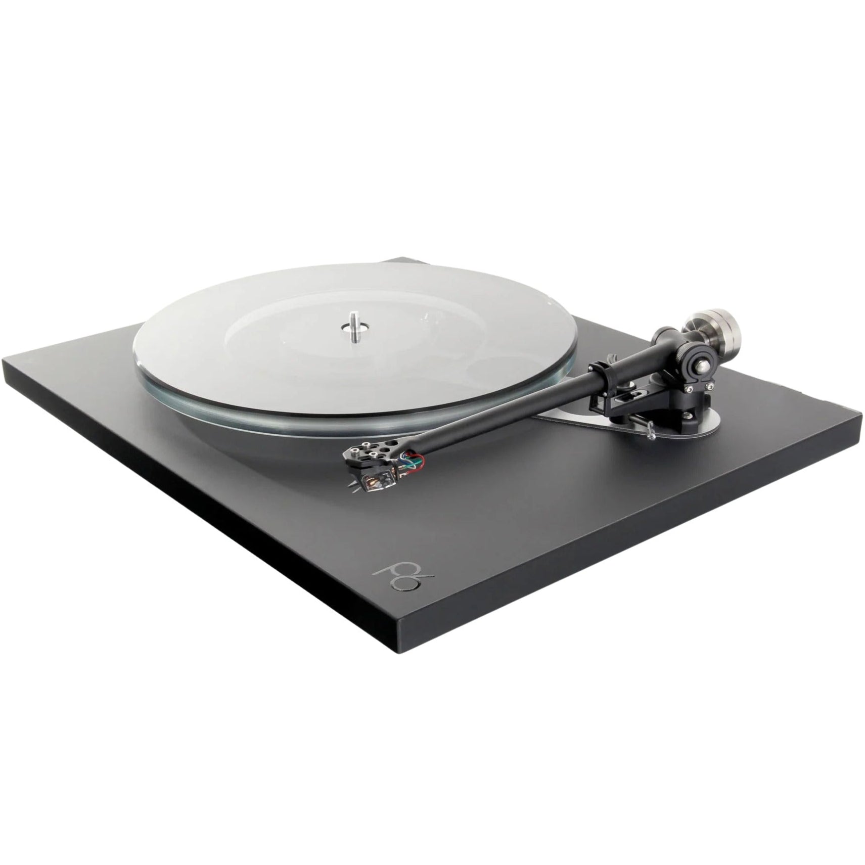 Rega Planar 6 turntable in Polaris Grey with Nd5 cartridge, showcasing its sleek design and tonearm components.