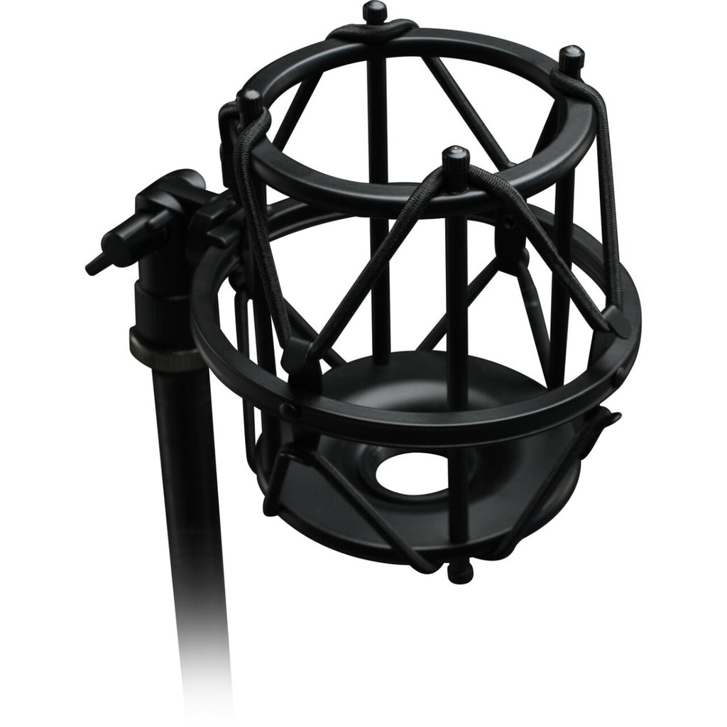 Presonus SHK-1 microphone shock mount with adjustable suspension and mounting hardware for studio microphones.