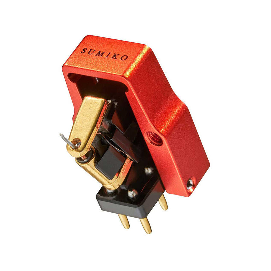 Sumiko Oriole MC turntable cartridge with stylus for high-quality vinyl playback, detailed close-up image showcasing the cartridge design.