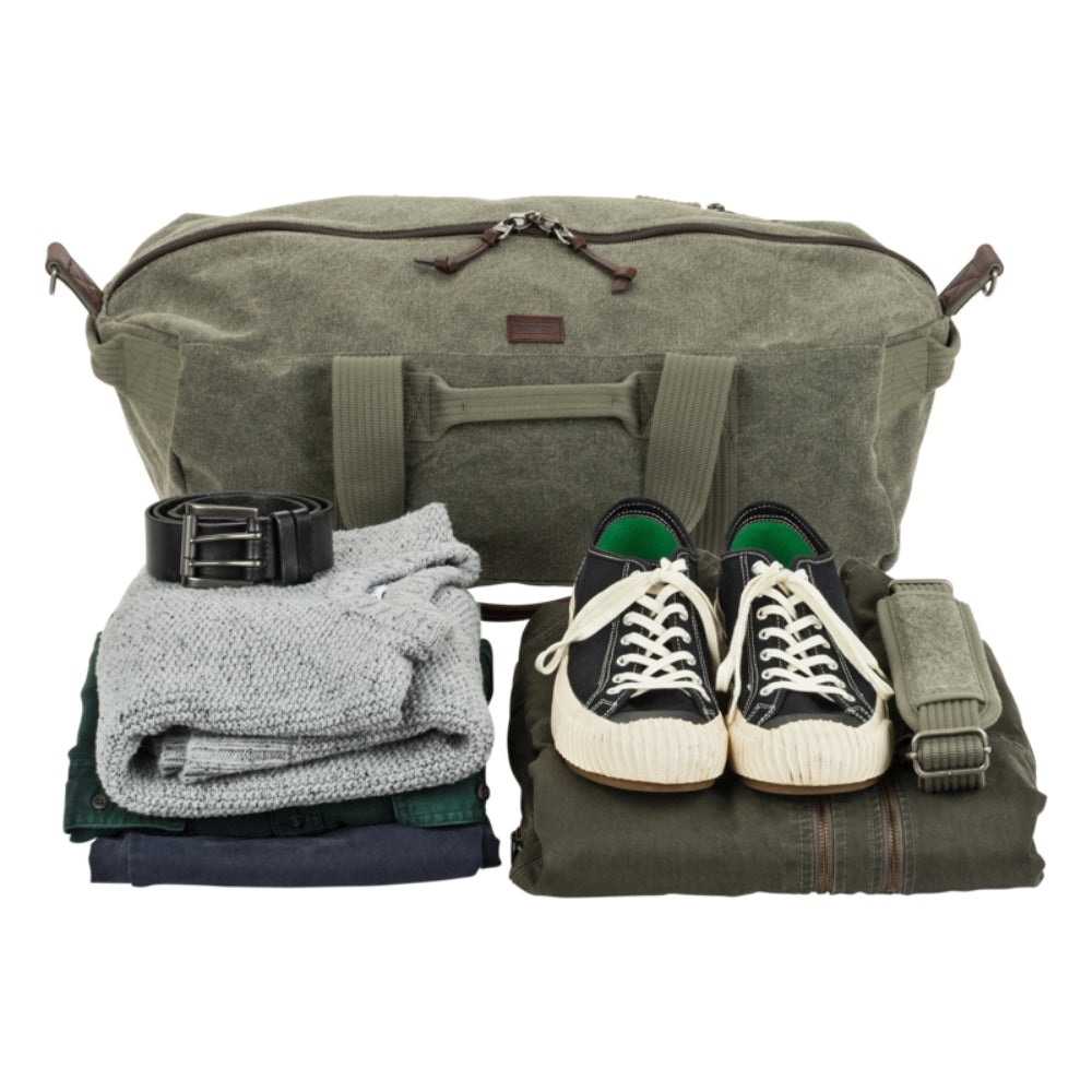 Think Tank Retrospective Duffel for video equipment, shown with spacious interior and durable fabric for gear storage.
