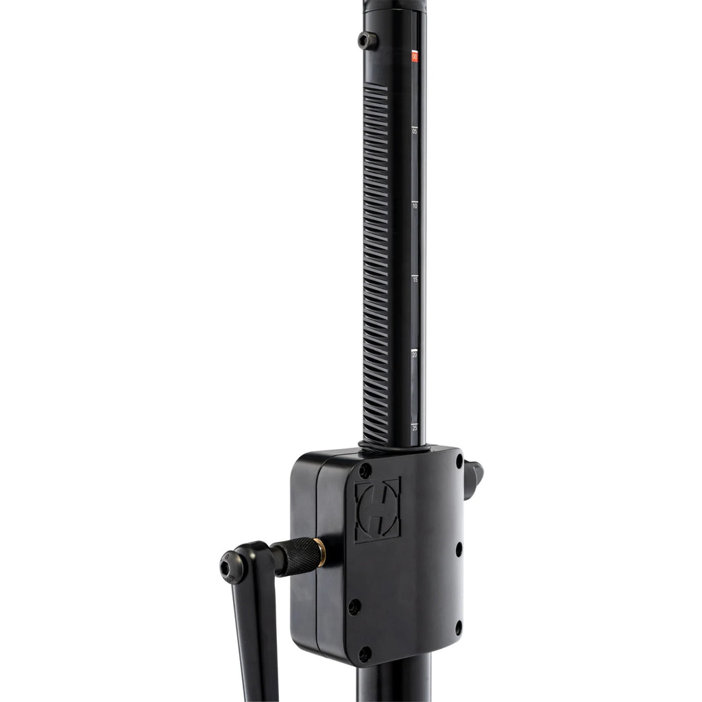 Hercules Stands SS710B speaker stands with adjustable upper shaft for securely elevating audio speakers.
