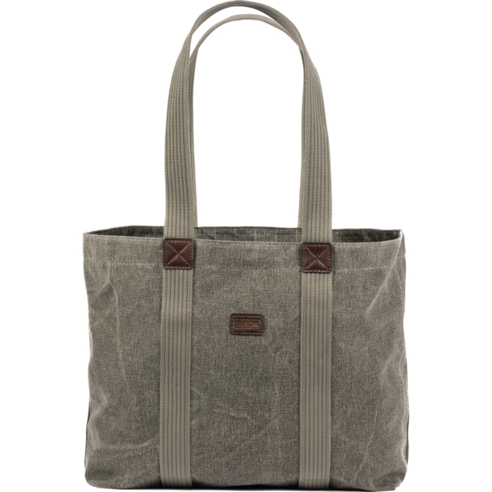 Think Tank Retrospective Tote video equipment bag with padded compartments and adjustable straps for camera gear storage.