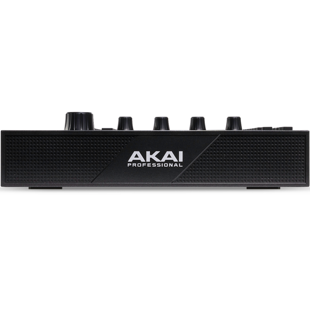Akai Professional MPC Live III drum machine and sampler with touchscreen, pads, and control knobs in a compact music production device.