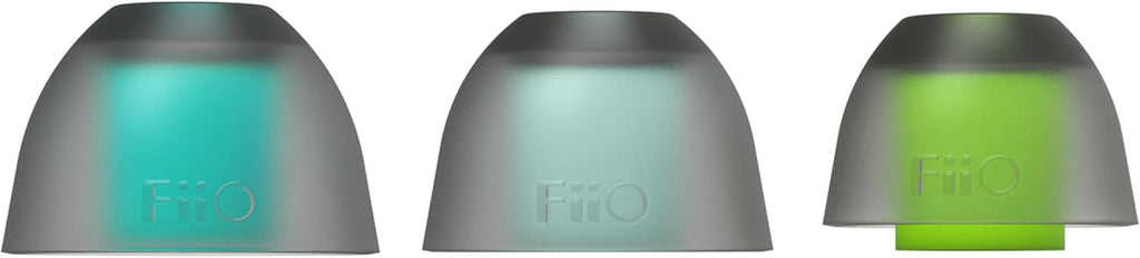FiiO HS18 headphone earpads in black, soft cushioning and adjustable fit for comfortable listening experience.