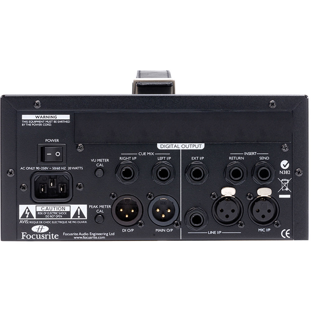 Focusrite ISA One microphone preamp with analog controls and input/output connections for professional audio recording.
