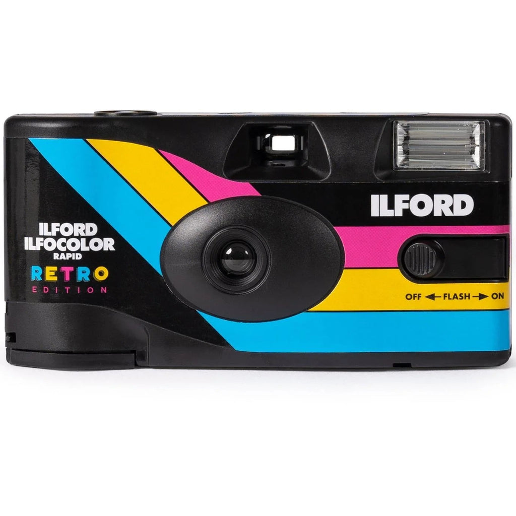 Ilford Ilfocolor Rapid single-use instant camera from the Retro Edition, compact and ready for quick color photo captures.