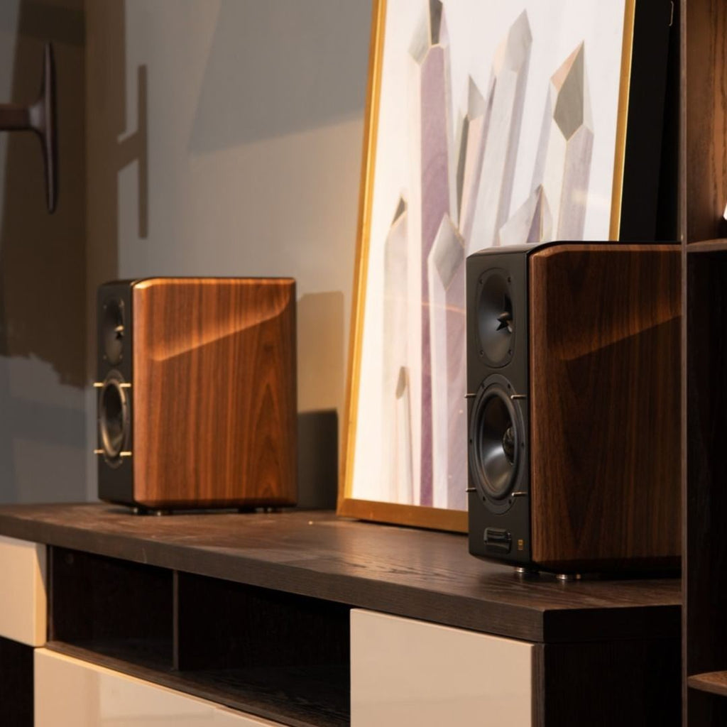 Edifier S2000MKIII desktop speakers shown with sleek black design and speaker grills, perfect for high-quality audio at your workspace.