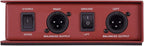 Samson MCD2 Pro DI box with XLR and 1/4-inch input and output connections, black metal enclosure for professional audio use