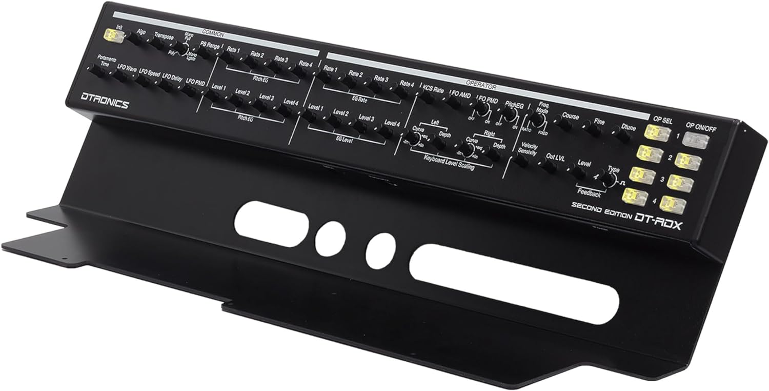Dtronics DT-RDX-V2 synthesizer with a compact design and multiple control knobs and buttons, ready for music production.