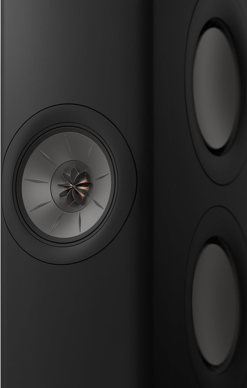 KEF LS60 Wireless floorstanding speakers with sleek black finish and modern design, showcasing their slim, elegant build.