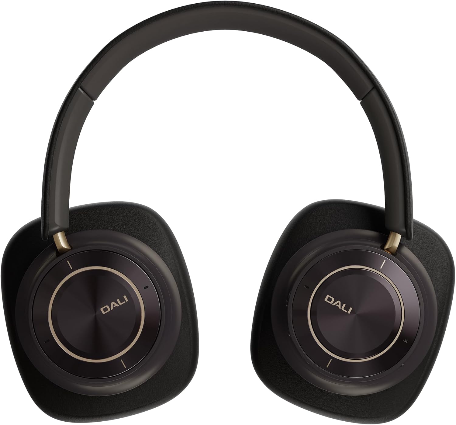 DALI Dali iO-12 wireless headphones with over-ear design and cushioned ear cups, black color, on a white background.