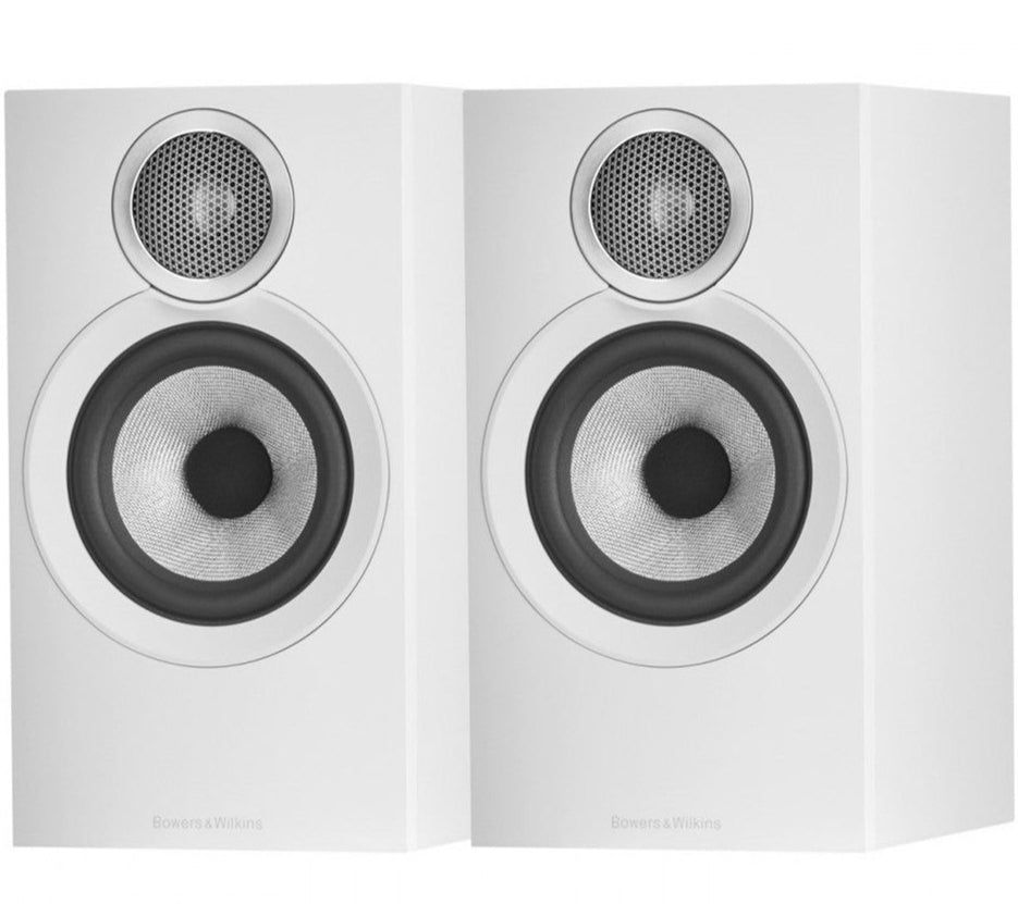 Bowers & Wilkins 607 S3 passive bookshelf speakers with black finish and compact design for high-quality audio.