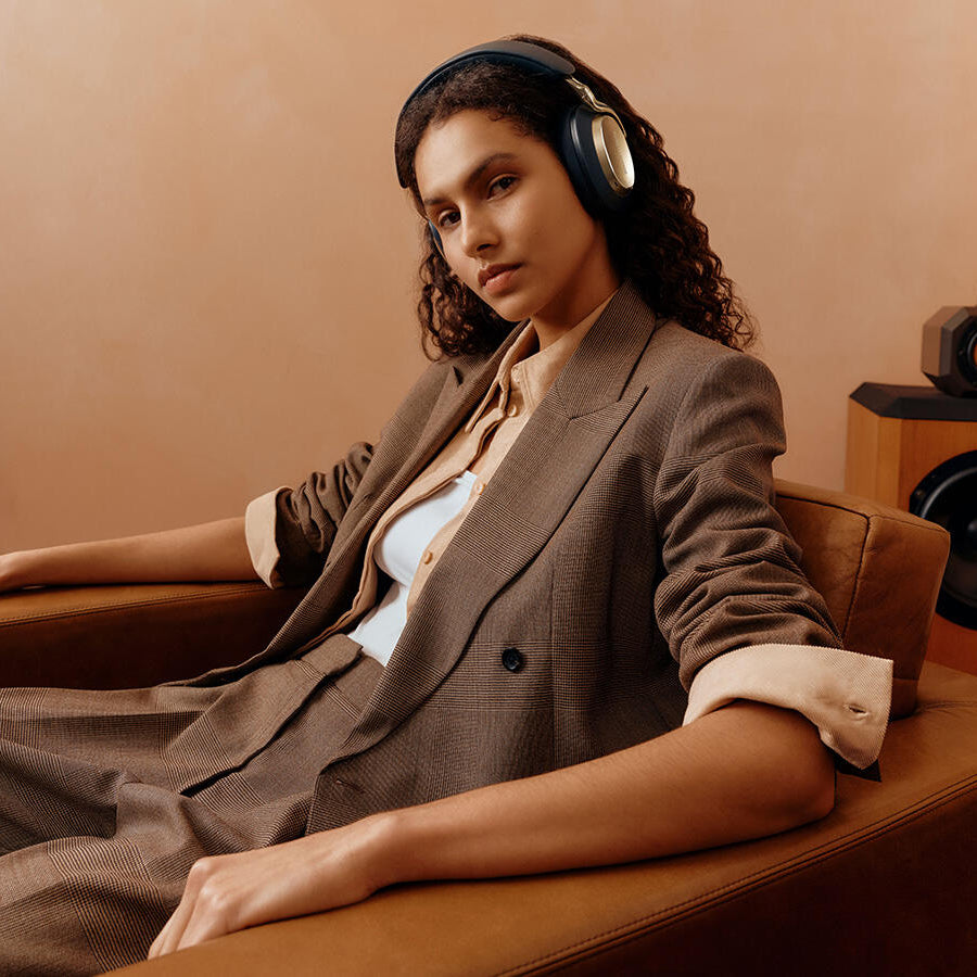 Bowers & Wilkins Px8 S2 wireless headphones with sleek black design and cushioned ear cups for premium sound comfort