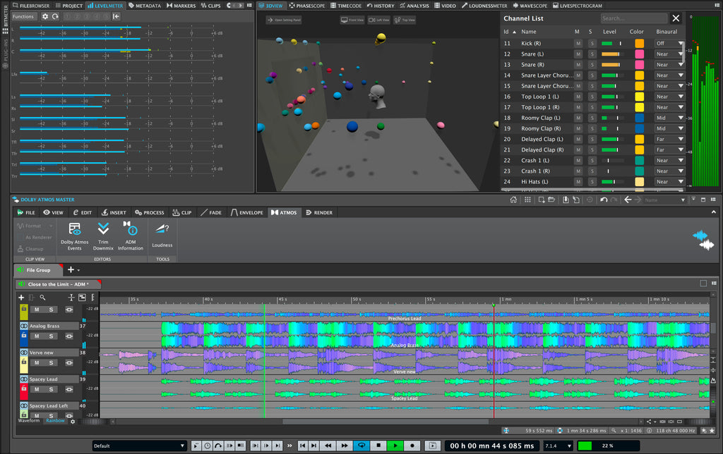 Steinberg WaveLab Pro 13 DAW software interface with editing tools and waveforms displayed on a computer screen.