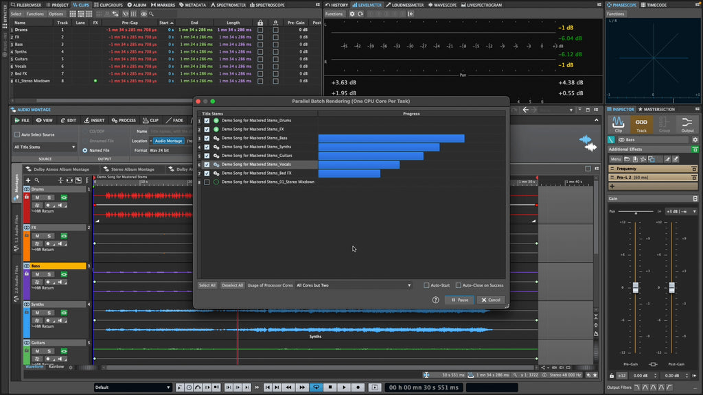 Steinberg WaveLab Pro 13 DAW software interface with editing tools and waveform display on a computer screen.