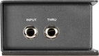 Samson MD1 DI box for audio signal conversion and isolation, featuring durable metal construction and input/output jacks.