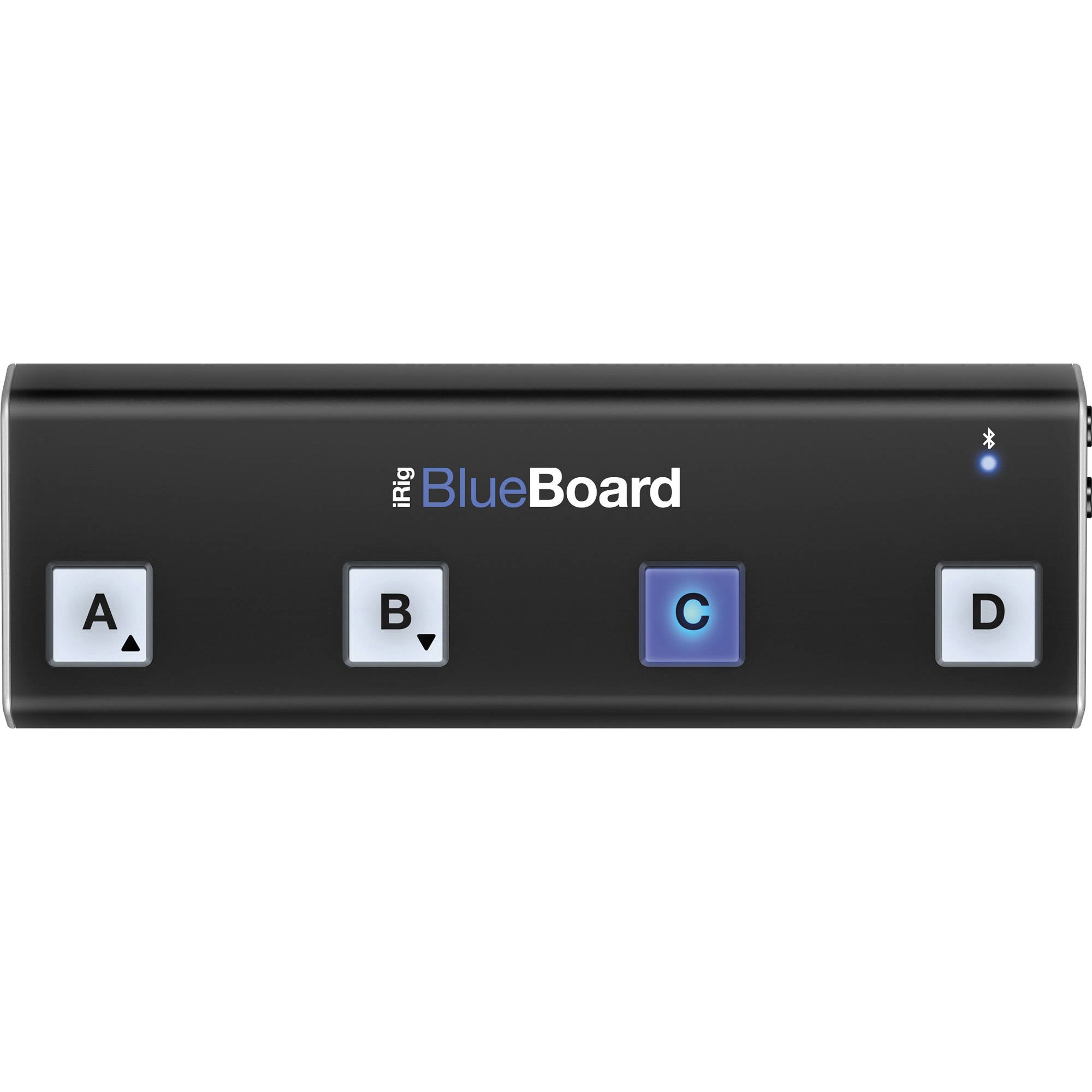IK Multimedia iRig Blueboard MIDI footswitch pedal with four programmable footswitches for guitar and music control.