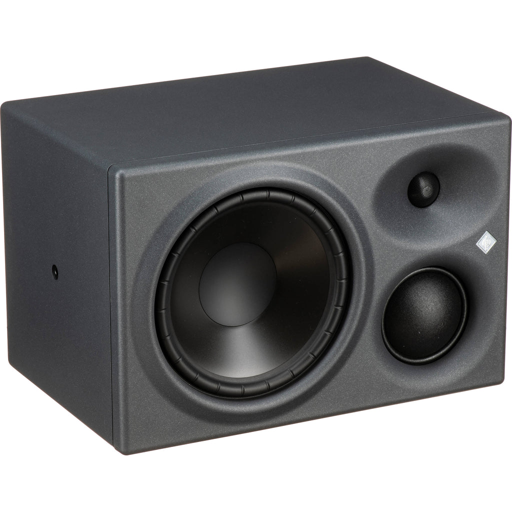 Neumann KH 310 A R G mid-field monitor speaker, right channel, with sleek black enclosure and detailed front grille.