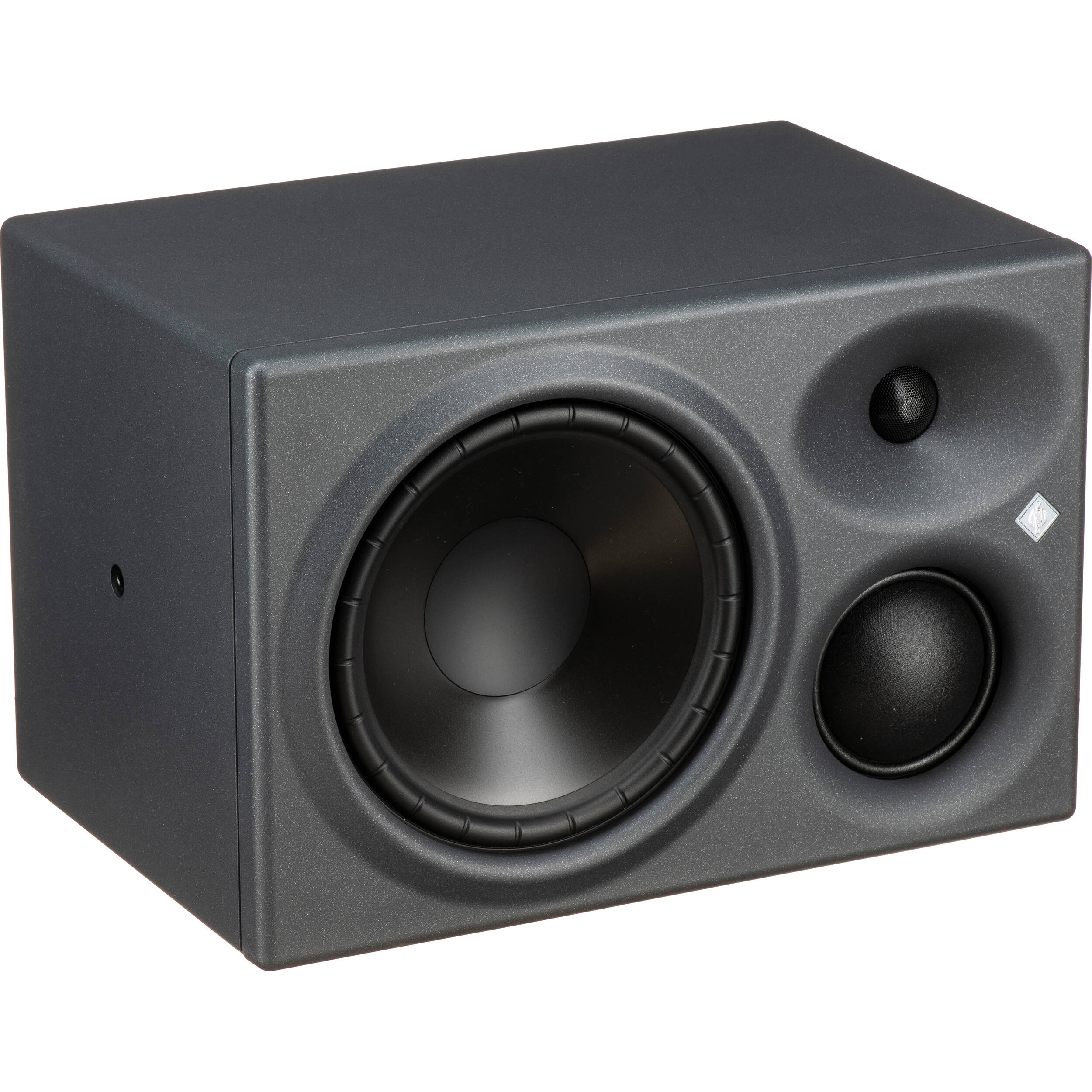 Neumann KH 310 A R G mid-field monitor speaker, right channel, with sleek black enclosure and detailed front grille.