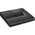 Mackie 1402VLZ4 analog mixer with multiple input channels, knobs, and sliders for professional audio mixing.