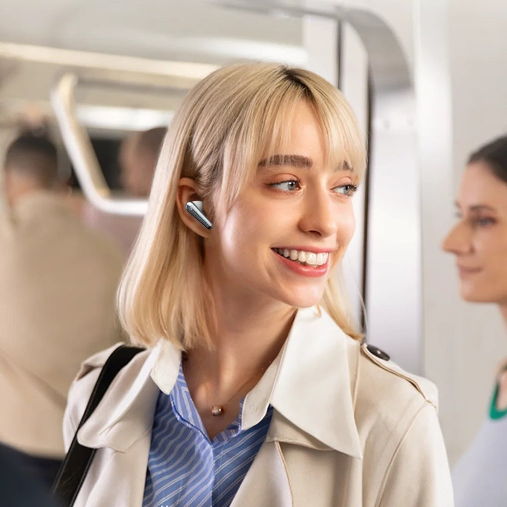 Wireless Soundcore Liberty 4 Pro in-ear headphones with sleek black design and charging case, showcasing modern earbuds.
