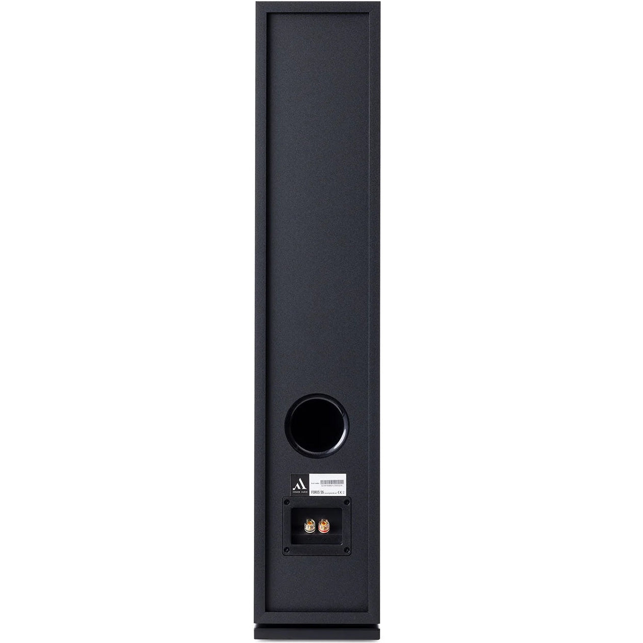 Black Argon Audio Forus 55 passive floorstanding speakers with sleek design and multiple drivers for rich sound.