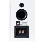 Argon Audio Forus 5 passive bookshelf speakers with white finish, featuring sleek design and compact size for home audio setup.