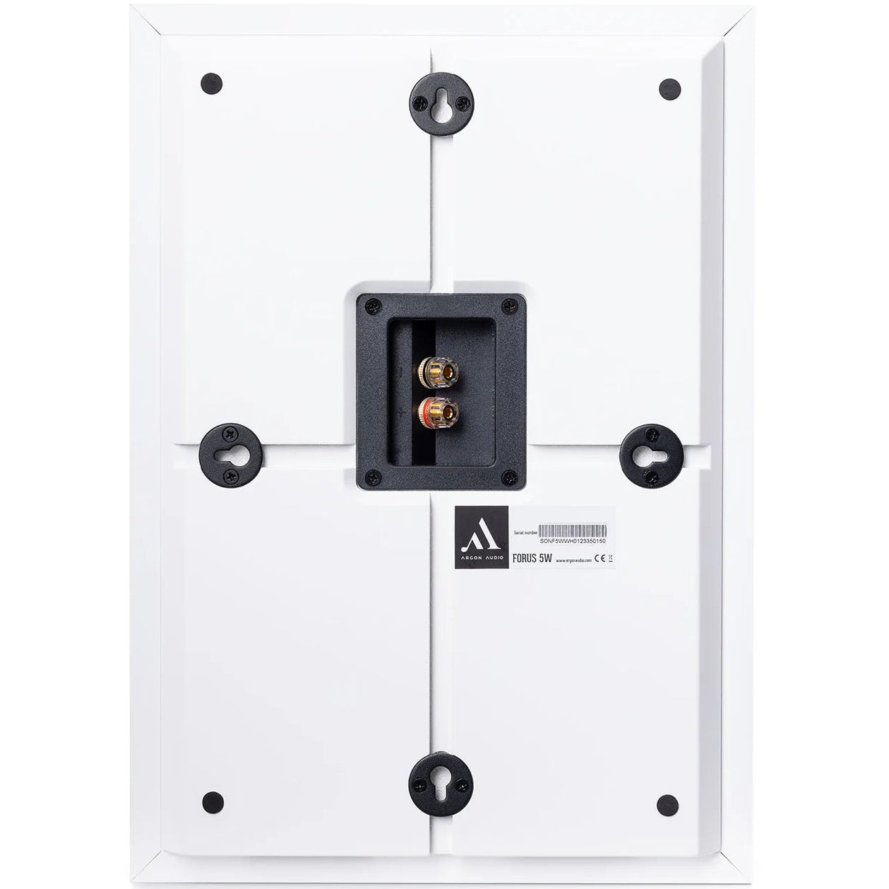 Argon Audio Forus 5 wall-mounted in-wall outdoor speakers with white finish, designed for outdoor audio installation.