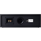 Argon Audio Forus Center speaker in black, showcasing its front grille and sleek design for home theater audio systems.
