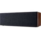 Argon Audio Forus Center speaker showing a sleek black design with front grille and connection ports, ideal for home theater systems.