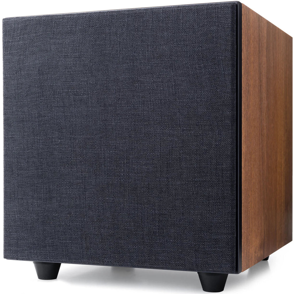 Argon Audio Malmö Sub 10 subwoofer with sleek black finish and front-facing speaker grille for enhanced bass performance