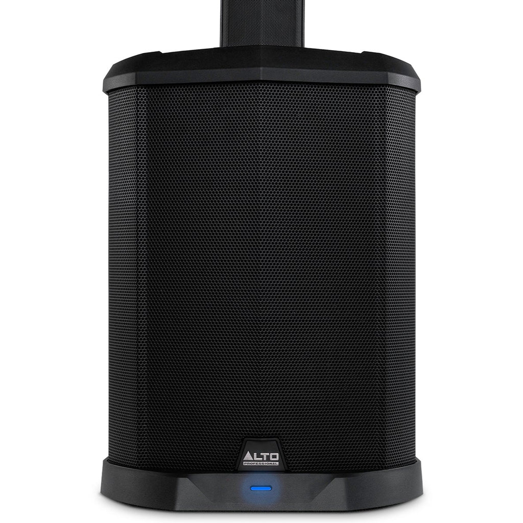 Alto Professional TS112C active column speaker with sleek black design and multiple speaker drivers for clear sound.