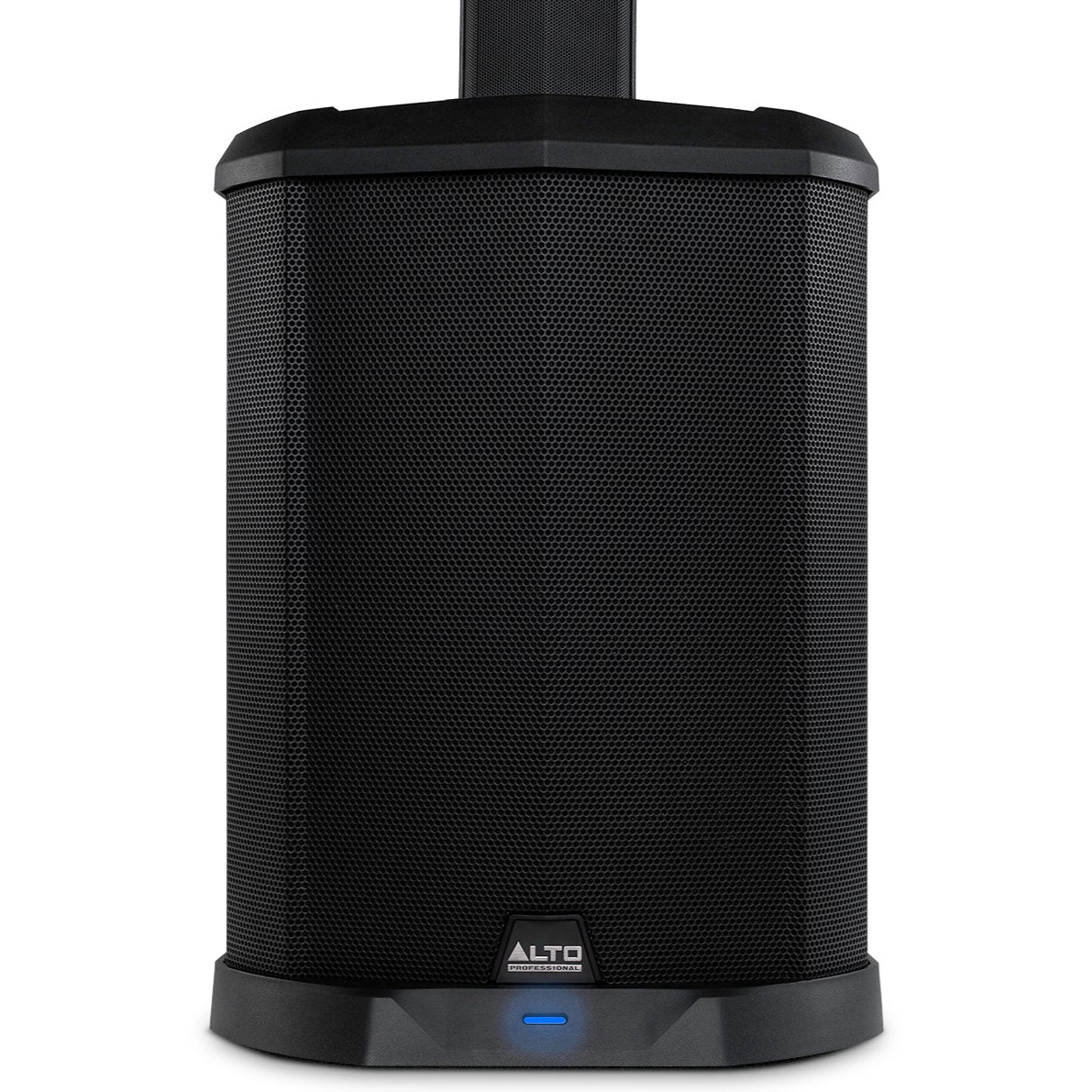 Alto Professional TS112C active column speaker with sleek black design and multiple speaker drivers for clear sound.