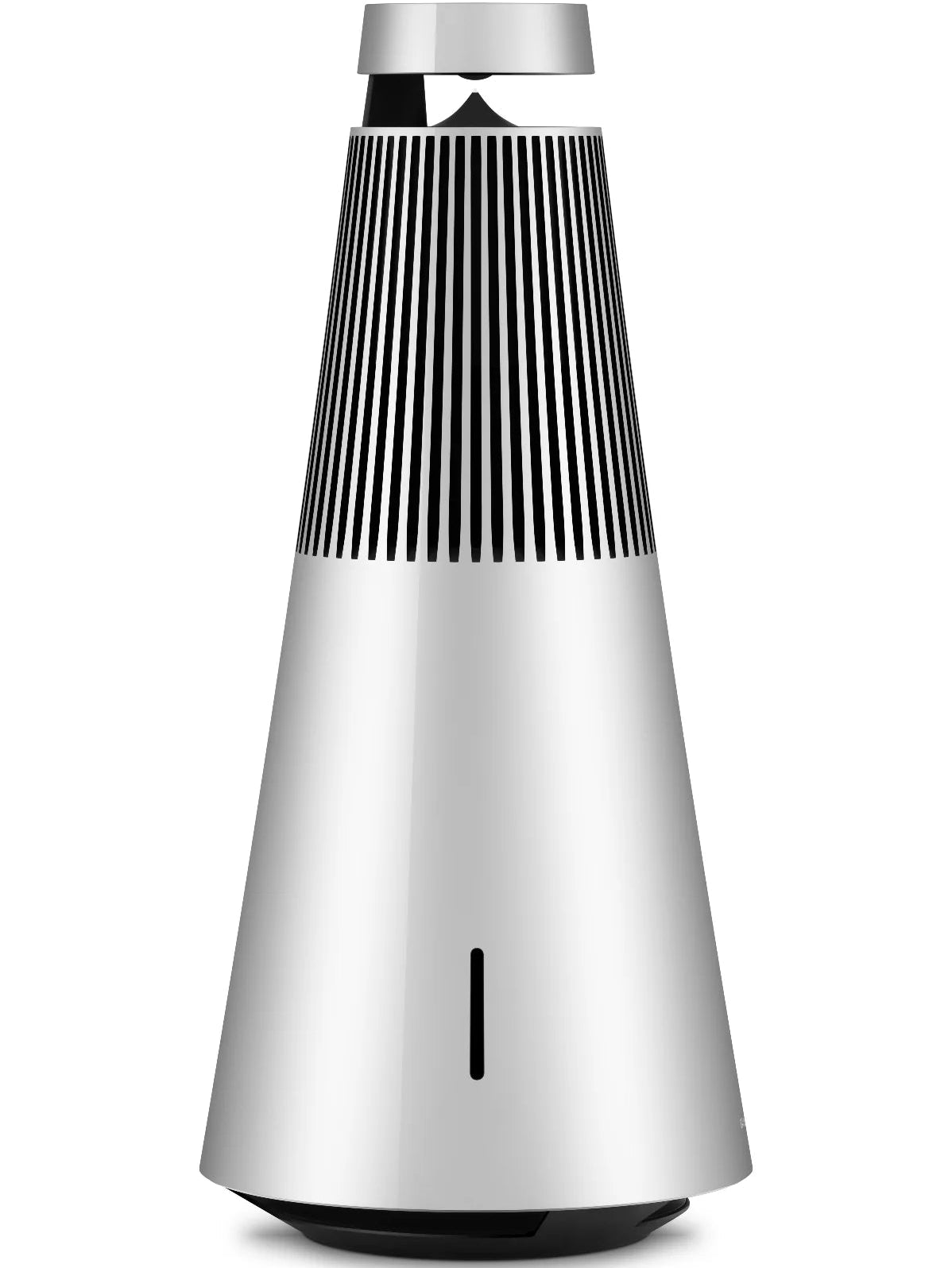 Bang & Olufsen Beosound 2 3rd Gen wireless speaker in sleek black with a smooth, rounded design and control buttons on top.