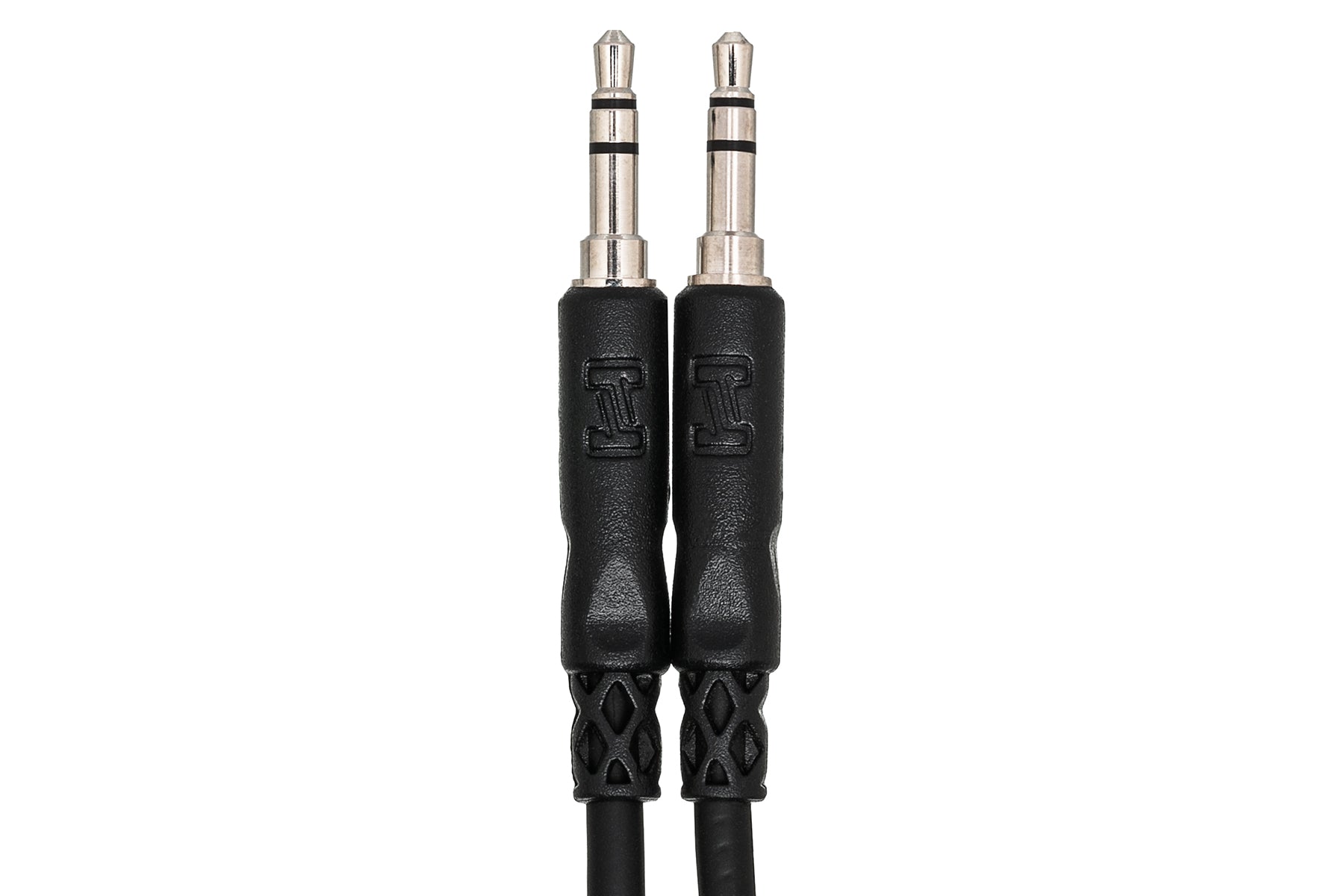 Hosa CMM-100 3.5mm TRS - 3.5mm TRS Stereo cable, 3.5mm TRS connectors close-up