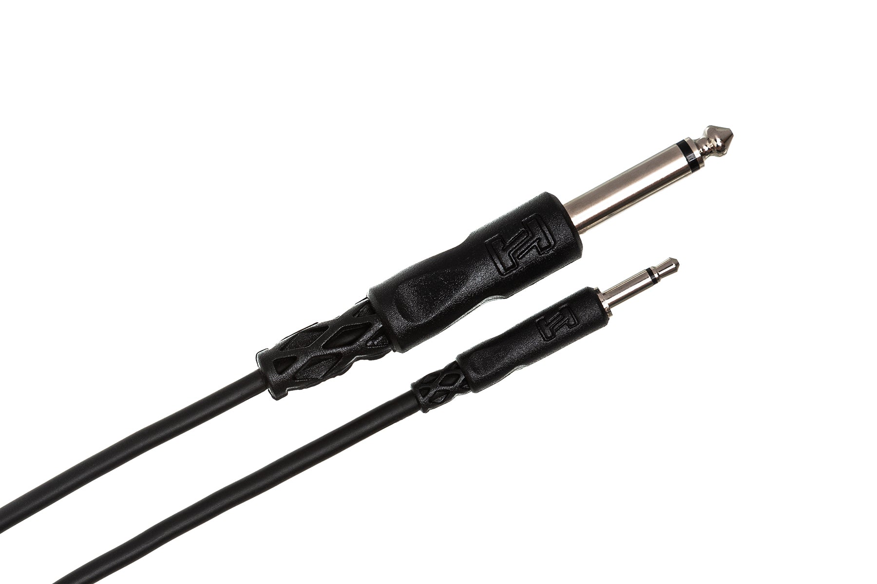 Hosa CMP-300 3.5mm TS - 6.3mm TS Mono cable, angled connector view