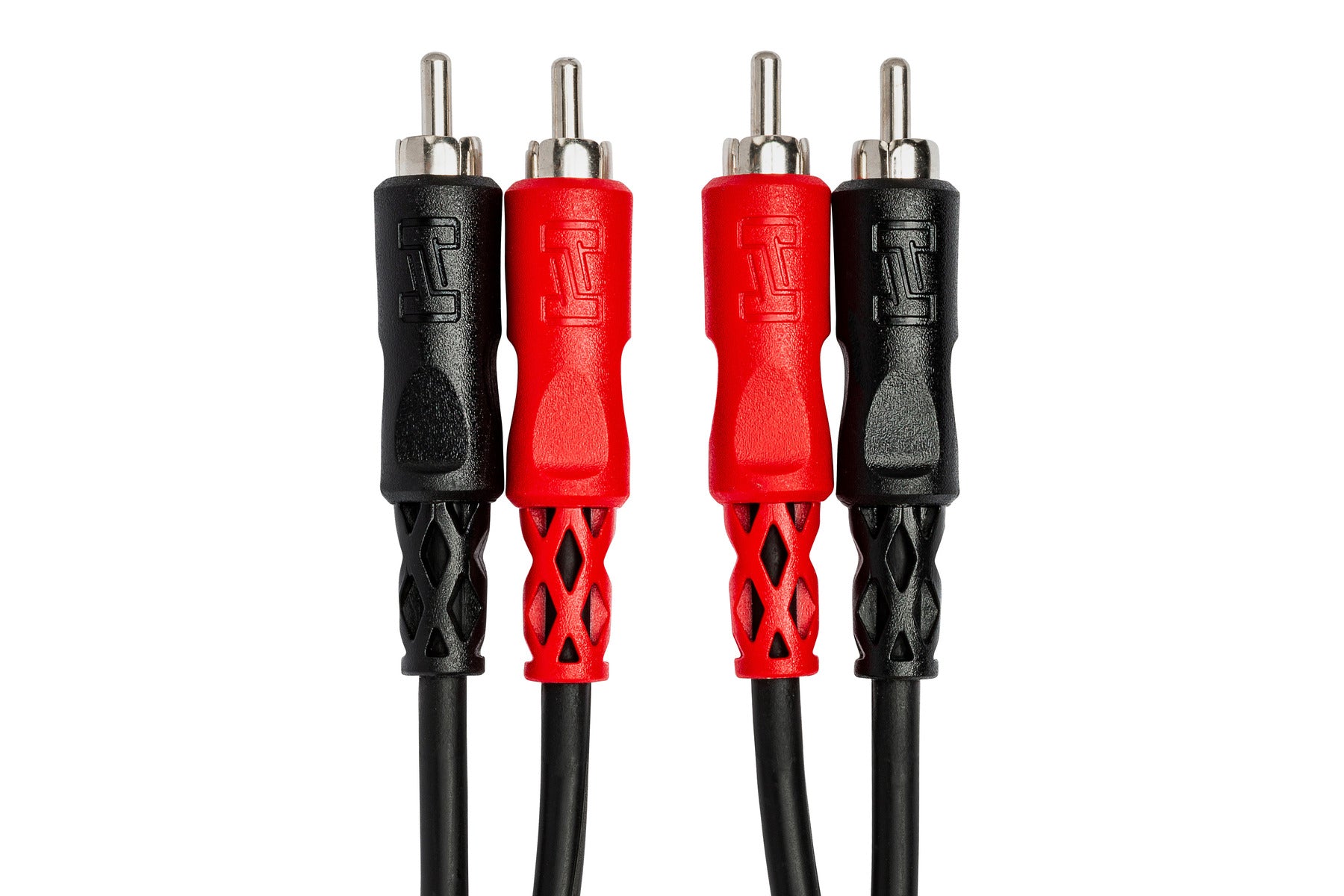 Hosa CRA-200 Dual RCA - Dual RCA Stereo cable, dual RCA connectors close-up
