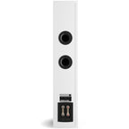 DALI Opticon 6 MK2 passive floorstanding speaker with white finish, showcasing its sleek design and large drivers.