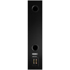 DALI Opticon 8 MK2 passive floorstanding speaker with black finish, showing rear connection panel and venting grille.
