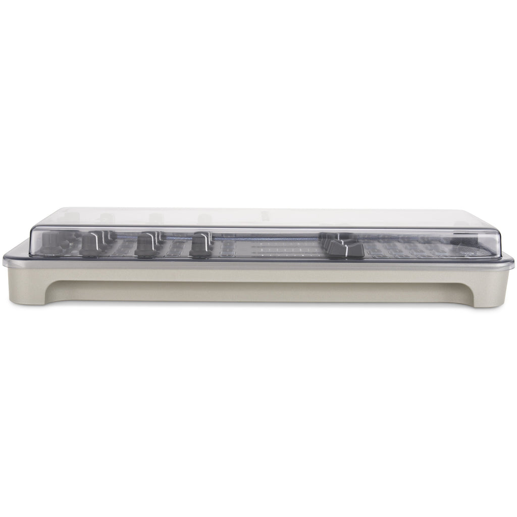 Decksaver Allen & Heath Xone:K3 DJ controller cover, clear plastic protective case on side view.