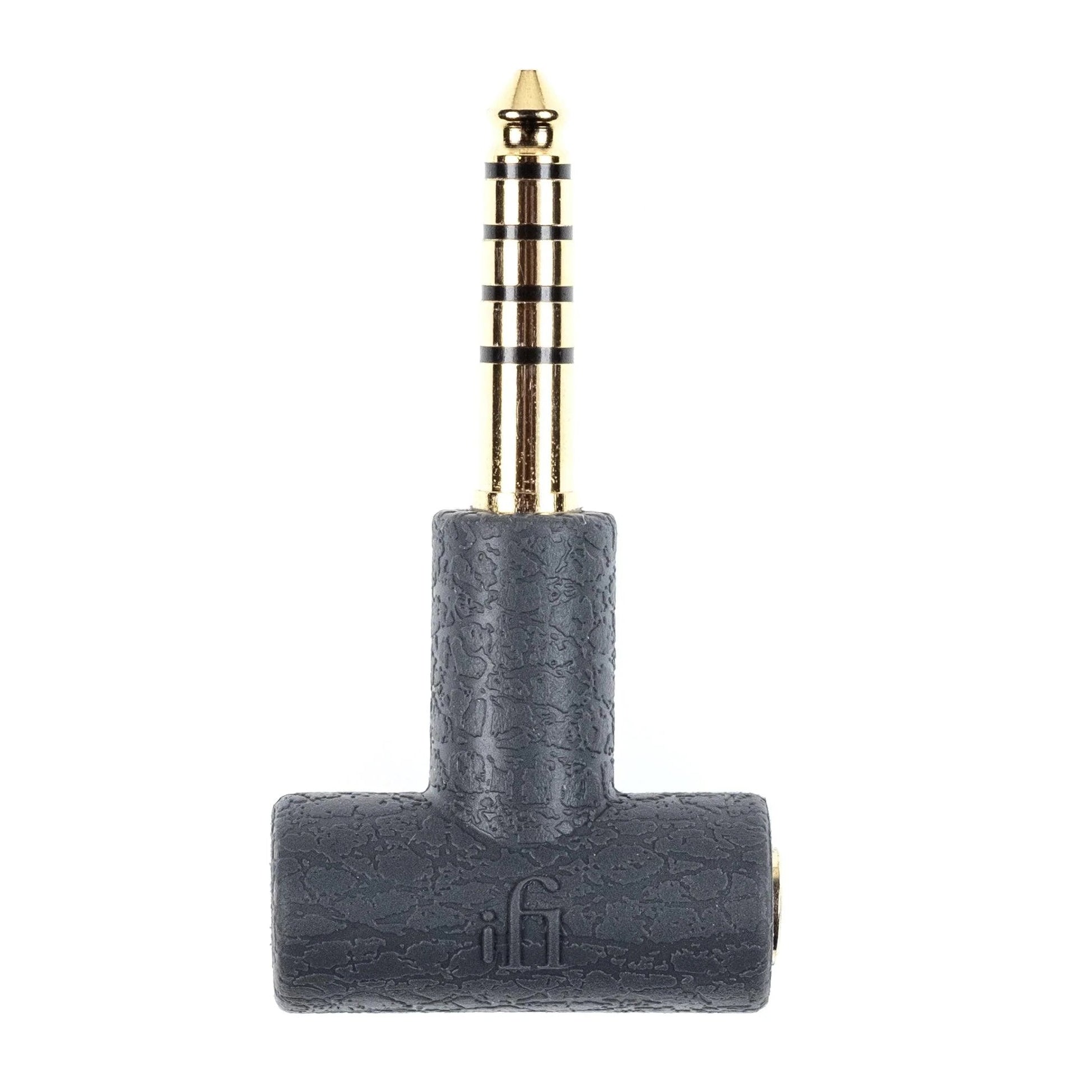 iFi Audio 2.5mm to 4.4mm headphone adapter with a sleek design, connecting headphones for enhanced audio experience.